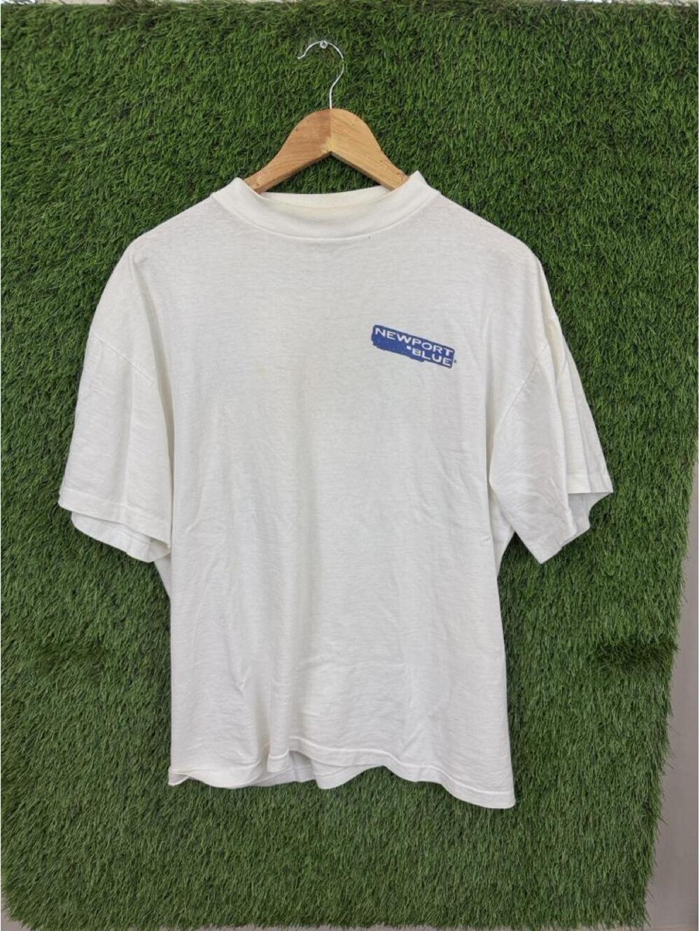 Vintage Newport Blue Navigational Buoys Graphic T Shirt White Coastal Tee